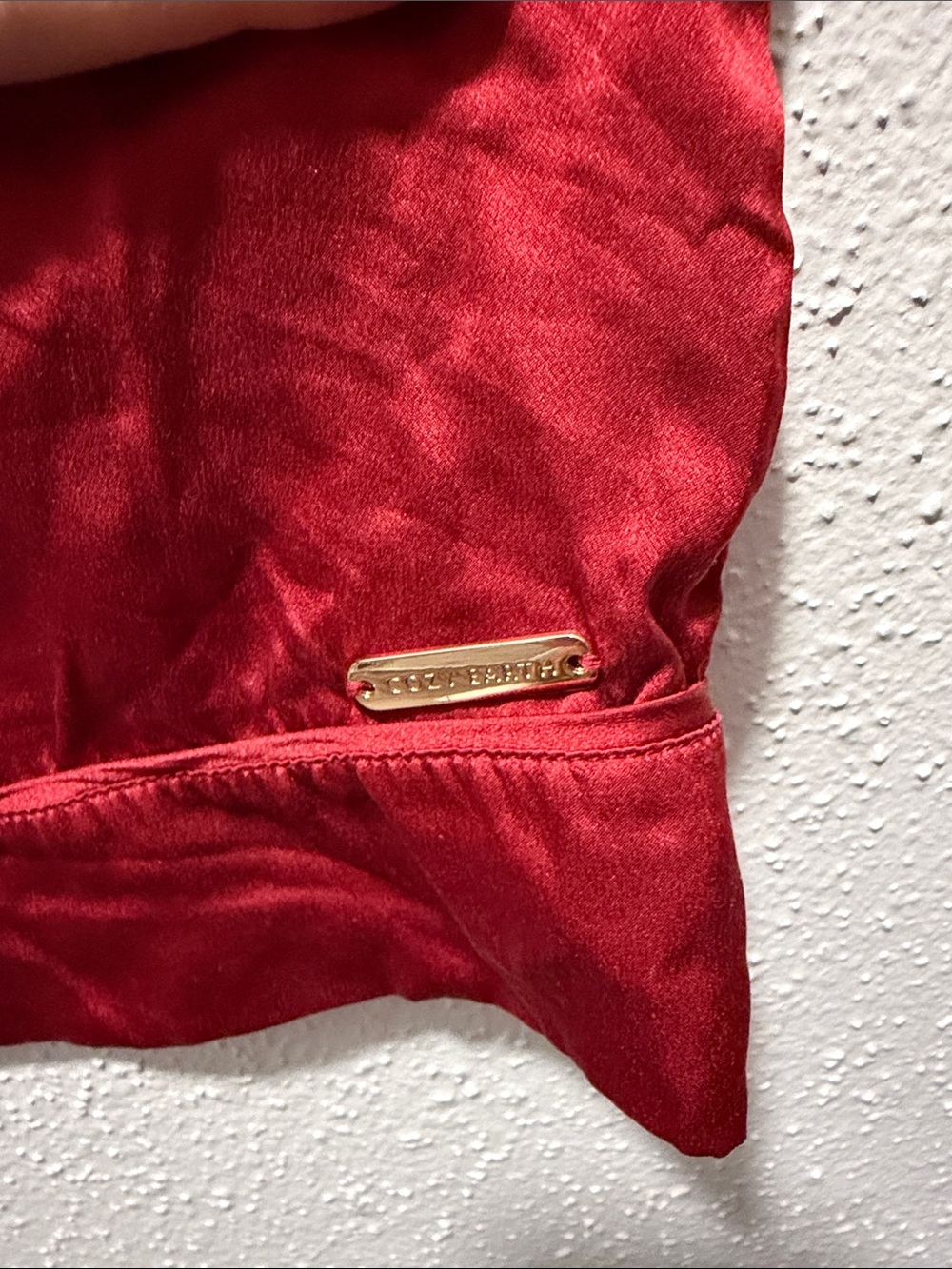 Cozy Earth Red Satin Drawstring Shorts - Picture 2 of 4